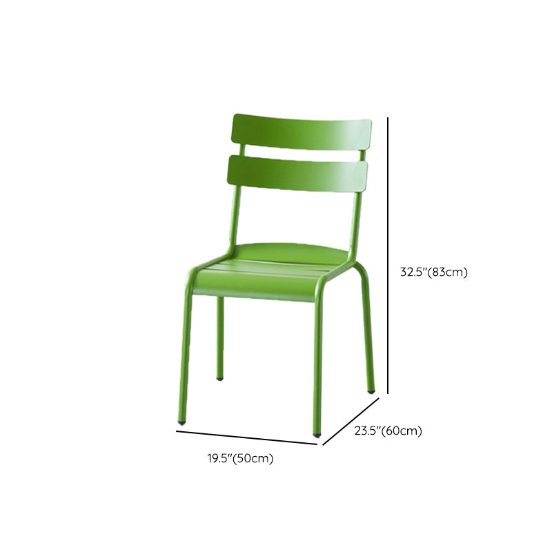 Industrial Patio Dining Chair Metal With Arm Aluminum Outdoor Bistro Chairs