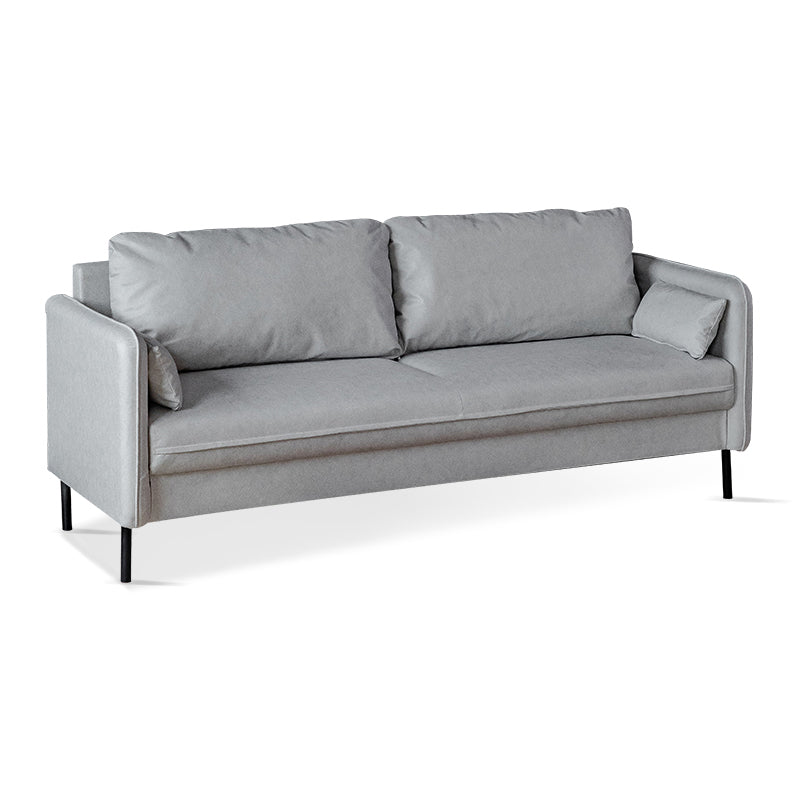 Square Arm Faux Leather Sofa Id Century Loose Back Single Cushion Sofa