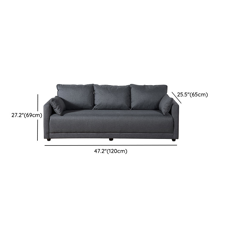 Square Arm Loose Back Sofa 2/3-Seater Nordic Leather Single Cushion Sofa