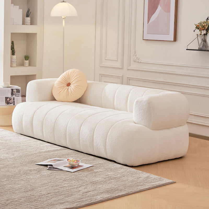 Recessed Arm Wool Sofa Scandinavian 23.6" High Sofa with Pillows