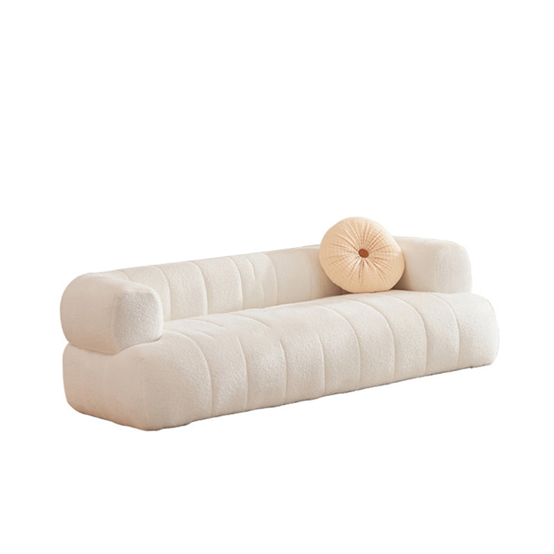Recessed Arm Wool Sofa Scandinavian 23.6" High Sofa with Pillows