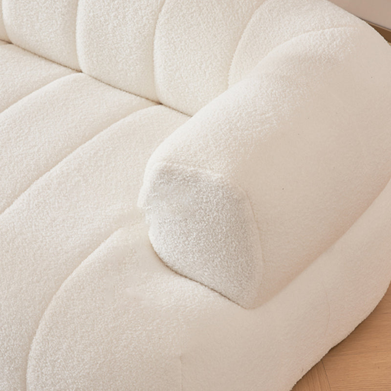 Recessed Arm Wool Sofa Scandinavian 23.6" High Sofa with Pillows