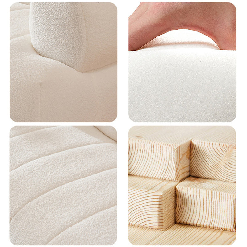 Recessed Arm Wool Sofa Scandinavian 23.6" High Sofa with Pillows