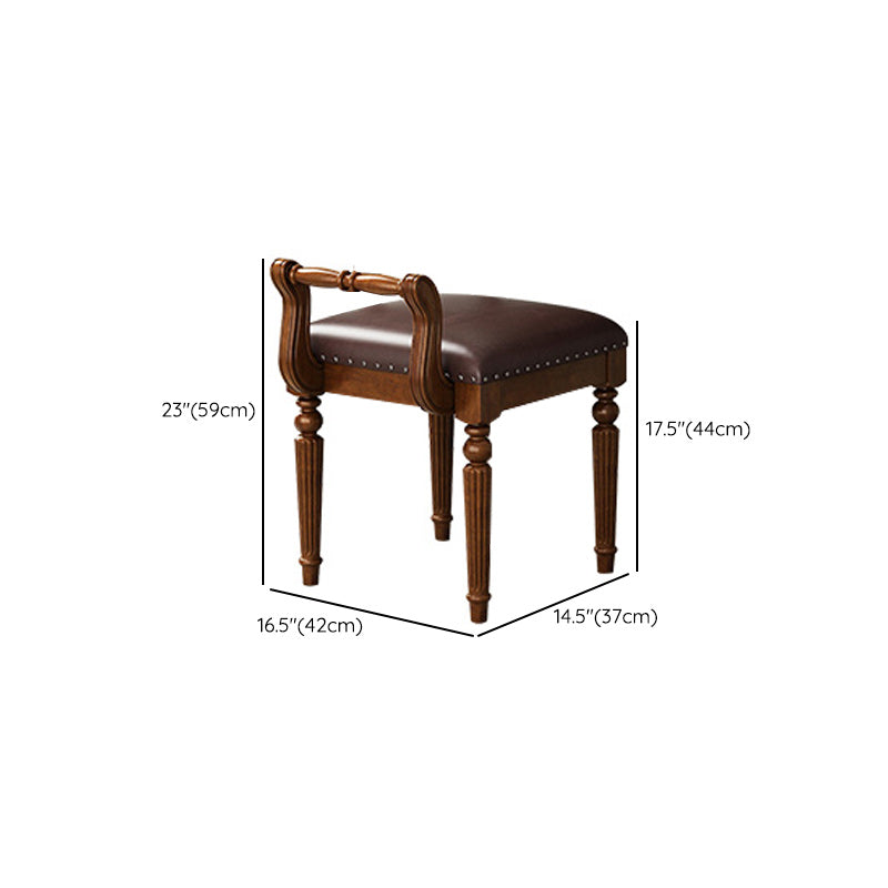 Brown Solid Wood Makeup Vanity with Drawers and Mirror Dressing Table