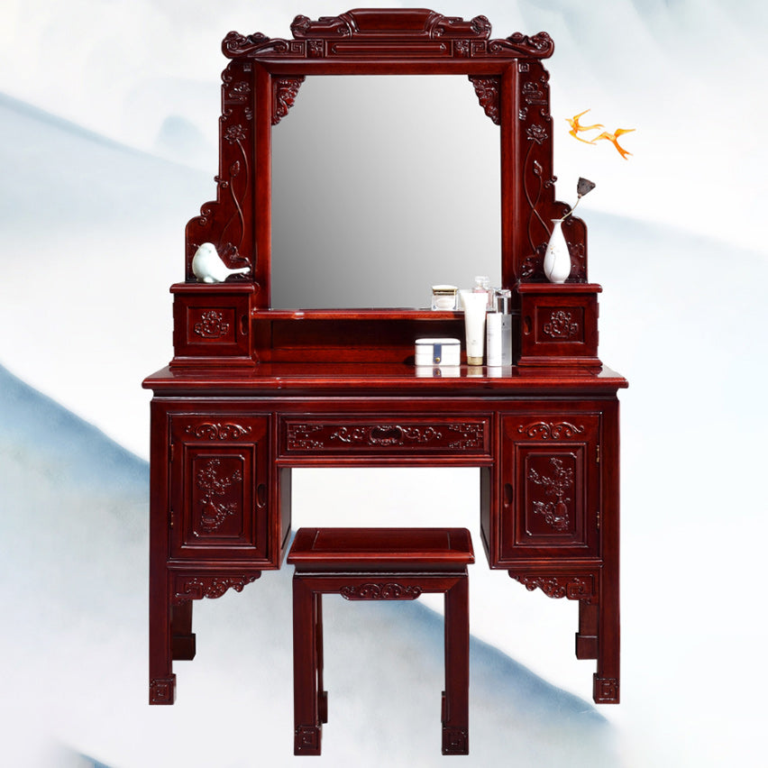 Traditions Red Oak Vanity Set Solid Wood Vanity with Drawers and Mirror