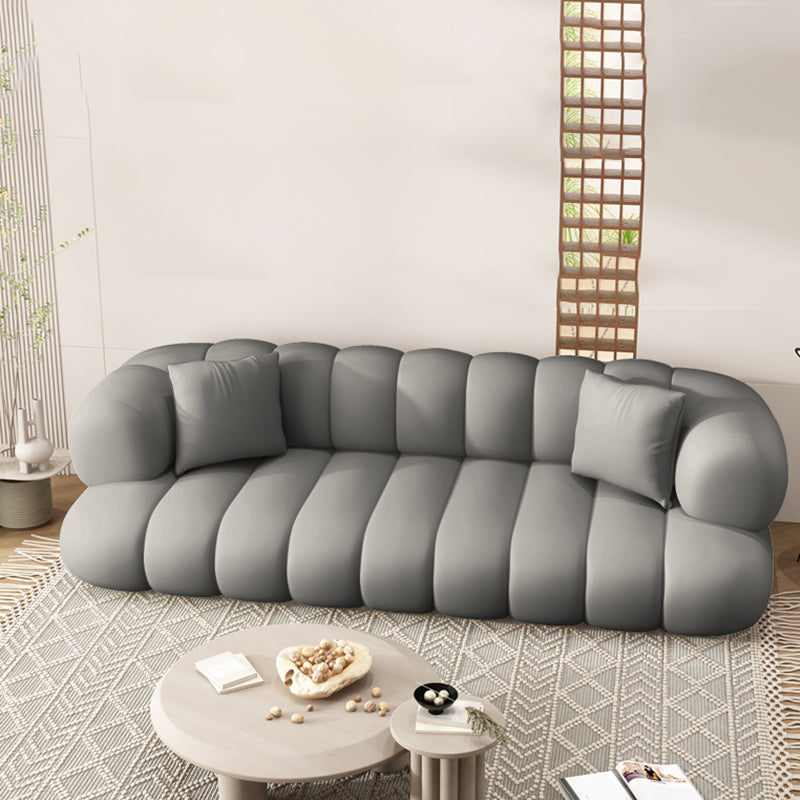 Sewn Pillow Back Sofa Northern European Recessed Arm Sofa with Pillows