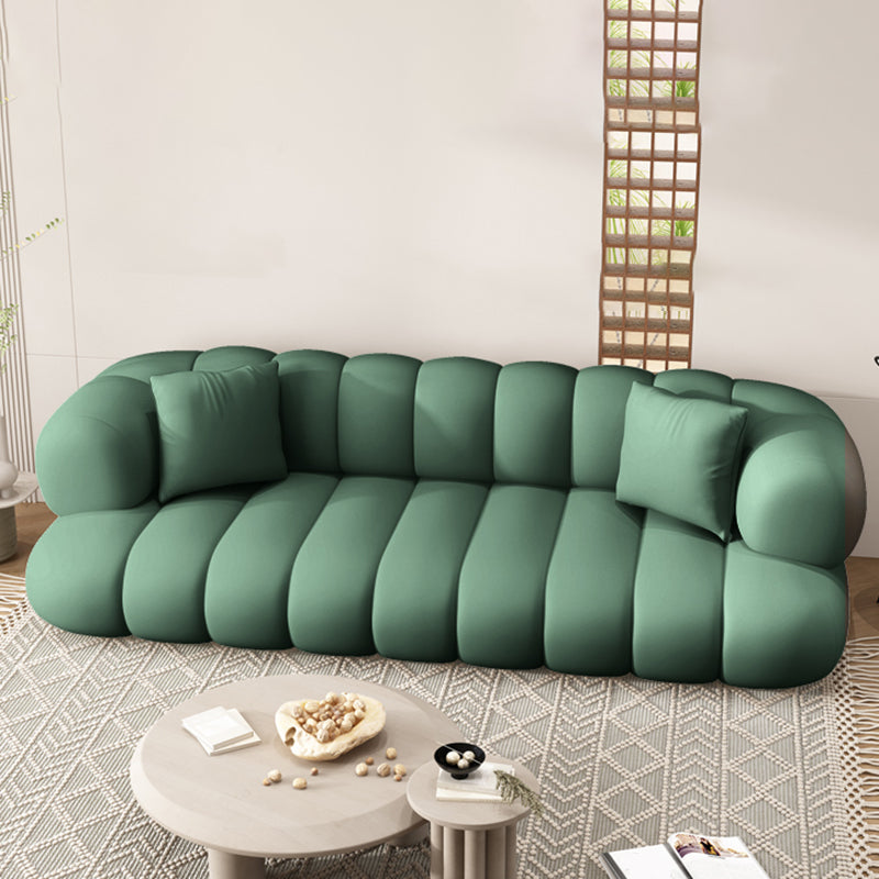 Sewn Pillow Back Sofa Northern European Recessed Arm Sofa with Pillows