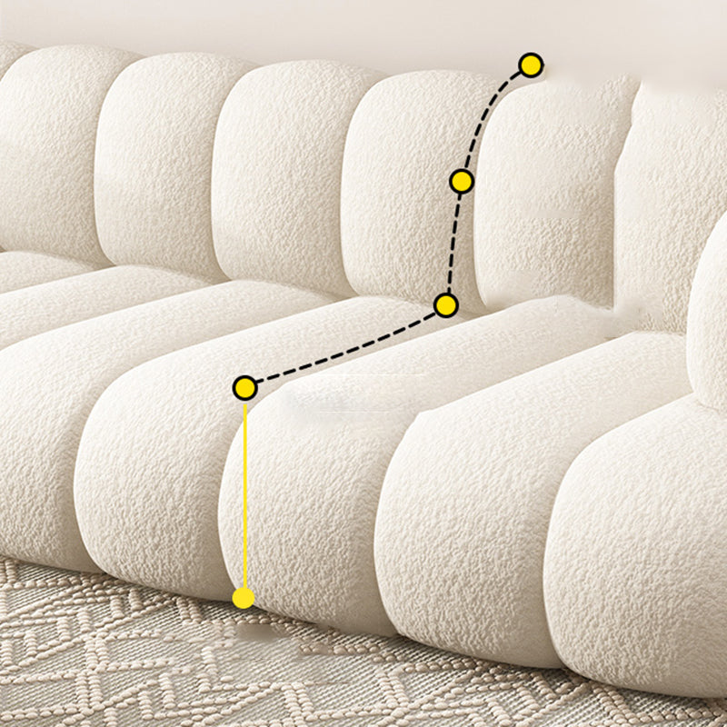Sewn Pillow Back Sofa Northern European Recessed Arm Sofa with Pillows