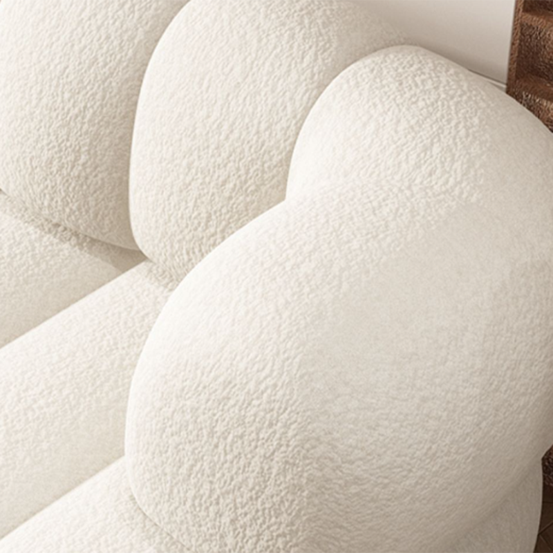 Sewn Pillow Back Sofa Northern European Recessed Arm Sofa with Pillows