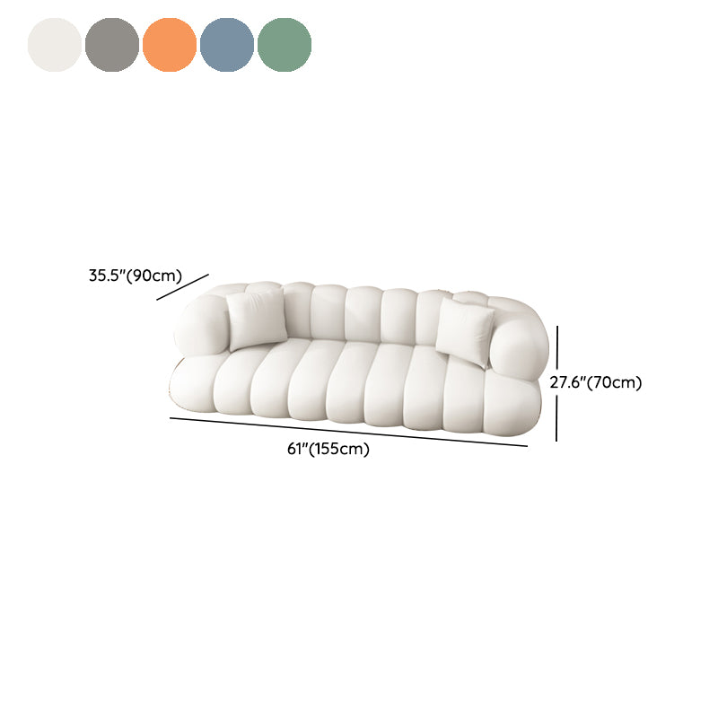 Sewn Pillow Back Sofa Northern European Recessed Arm Sofa with Pillows
