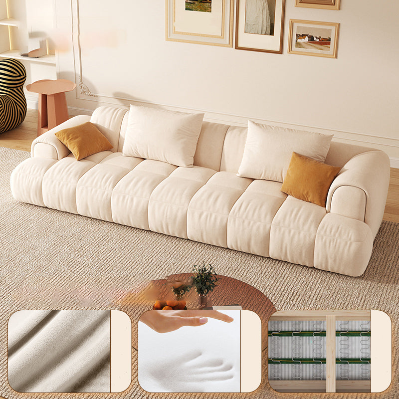 Scandinavian Recessed Arm Sofa 28.7" H Blocks Sofa with Pillows