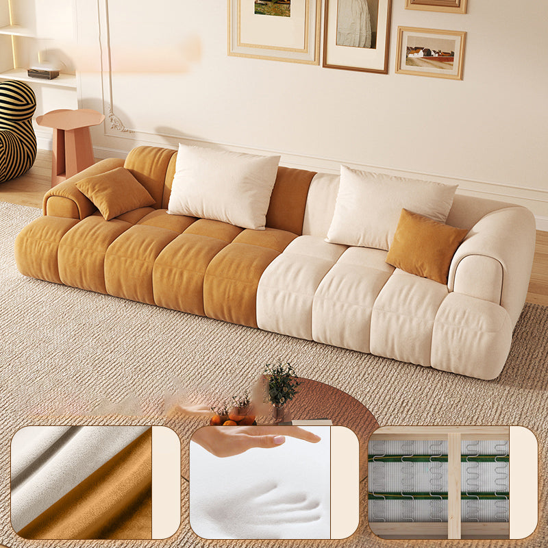 Scandinavian Recessed Arm Sofa 28.7" H Blocks Sofa with Pillows