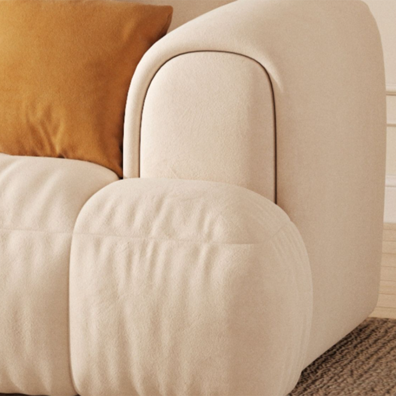 Scandinavian Recessed Arm Sofa 28.7" H Blocks Sofa with Pillows