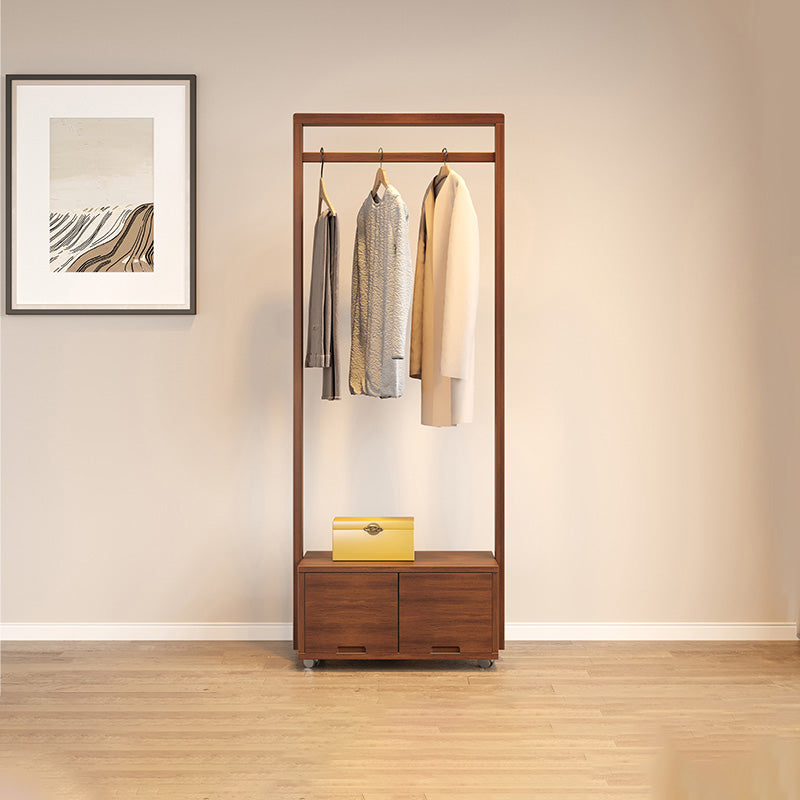 Wooden Open Wardrobe Modern Minimalist Bedroom Wardrobe Armoire with Drawers