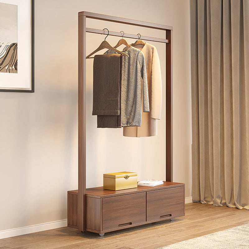 Wooden Open Wardrobe Modern Minimalist Bedroom Wardrobe Armoire with Drawers