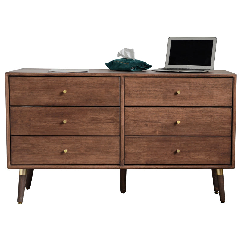 Traditional Horizontal Double Dresser Wood Storage Bachelor Chest for Bedroom