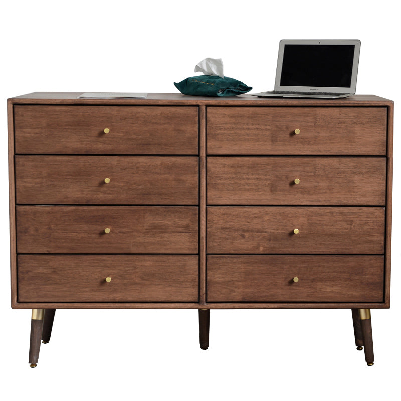 Traditional Horizontal Double Dresser Wood Storage Bachelor Chest for Bedroom