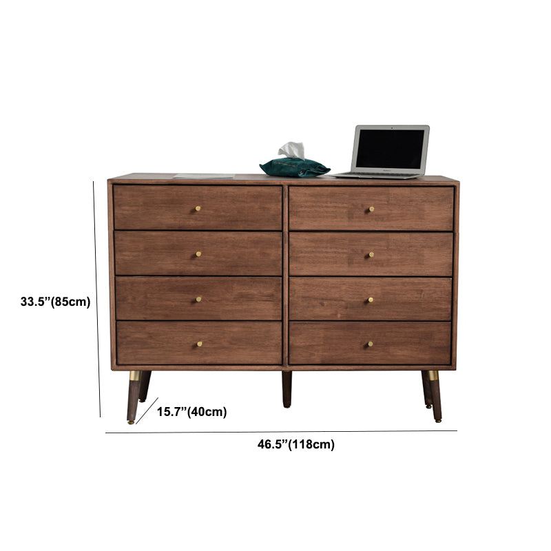 Traditional Horizontal Double Dresser Wood Storage Bachelor Chest for Bedroom