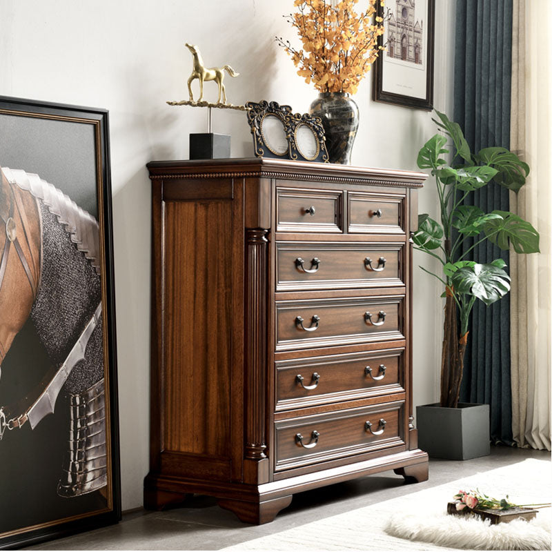 Contemporary Horizontal Double Dresser Wood Storage Chest for Bedroom