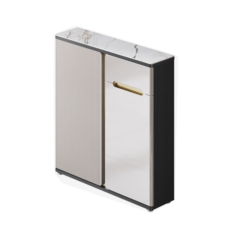 Contemporary Style Engineered Wood Buffet Stand Adjustable Shelving Credenza