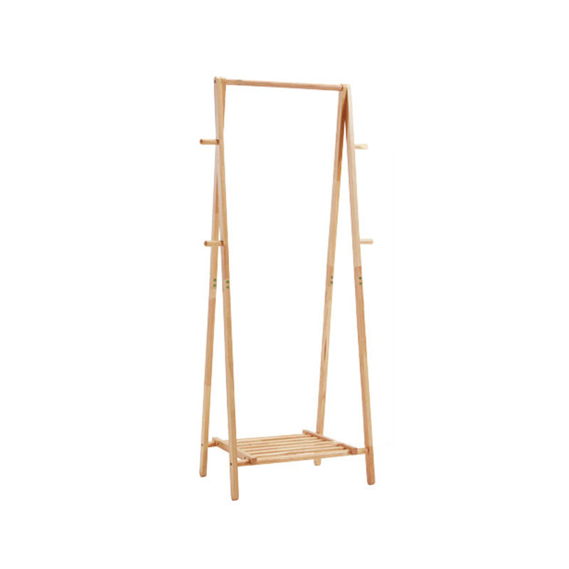 Contemporary Style Coat Hanger Rubber Wood Entry Hall Tree for Living Room