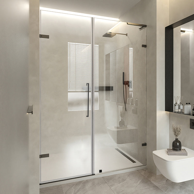 Frameless Hinged Shower Bath Door Transparent Glass Shower Screen