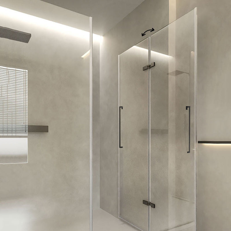 Frameless Hinged Shower Bath Door Transparent Glass Shower Screen