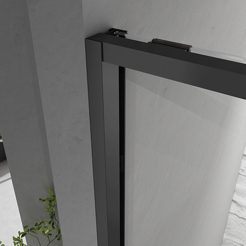 Gray Narrow Side Shower Door Single Sliding Door Tempered Glass Shower Door