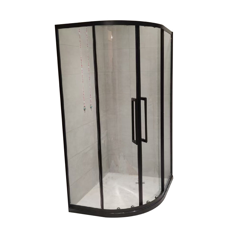 Clear Tempered Glass Shower Stall Round Shower Enclosure on Corner