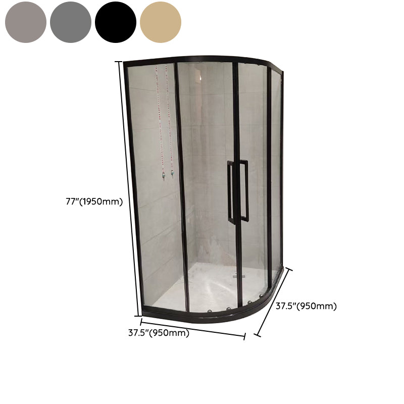 Clear Tempered Glass Shower Stall Round Shower Enclosure on Corner