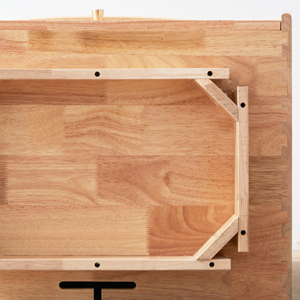 Scandinavian Dressing Table with Mirror and 4-Drawers Solid Wood