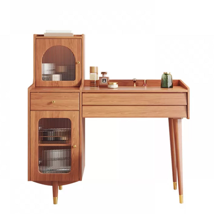 Scandinavian Solid Wood Table Makeup Vanity with Drawers for Bedroom