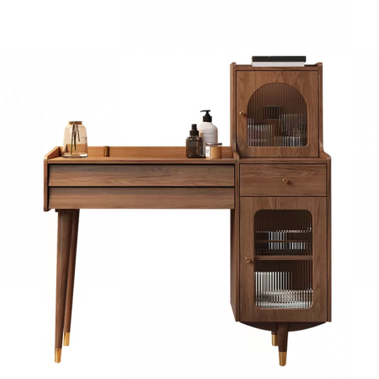 Scandinavian Solid Wood Table Makeup Vanity with Drawers for Bedroom