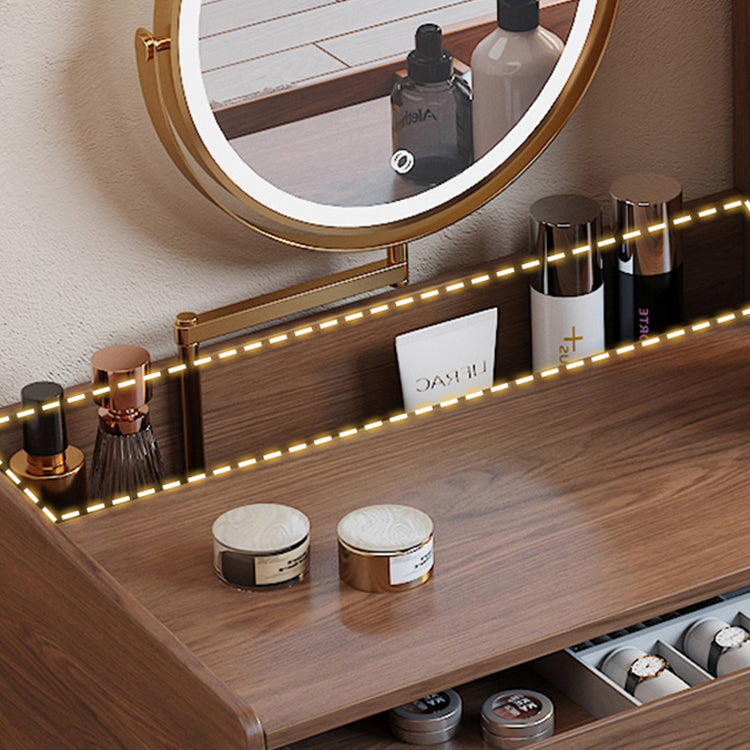 Scandinavian Solid Wood Table Makeup Vanity with Drawers for Bedroom