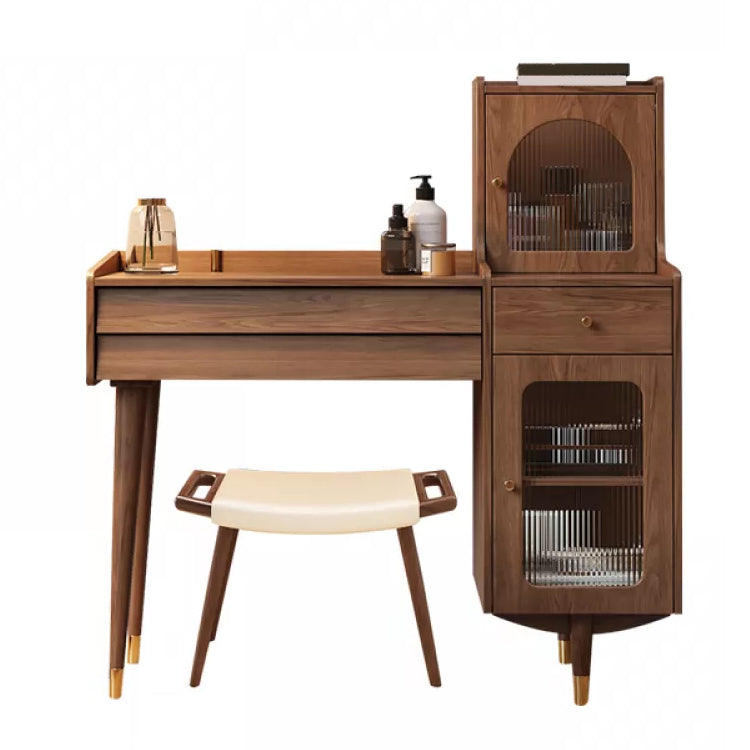 Scandinavian Solid Wood Table Makeup Vanity with Drawers for Bedroom