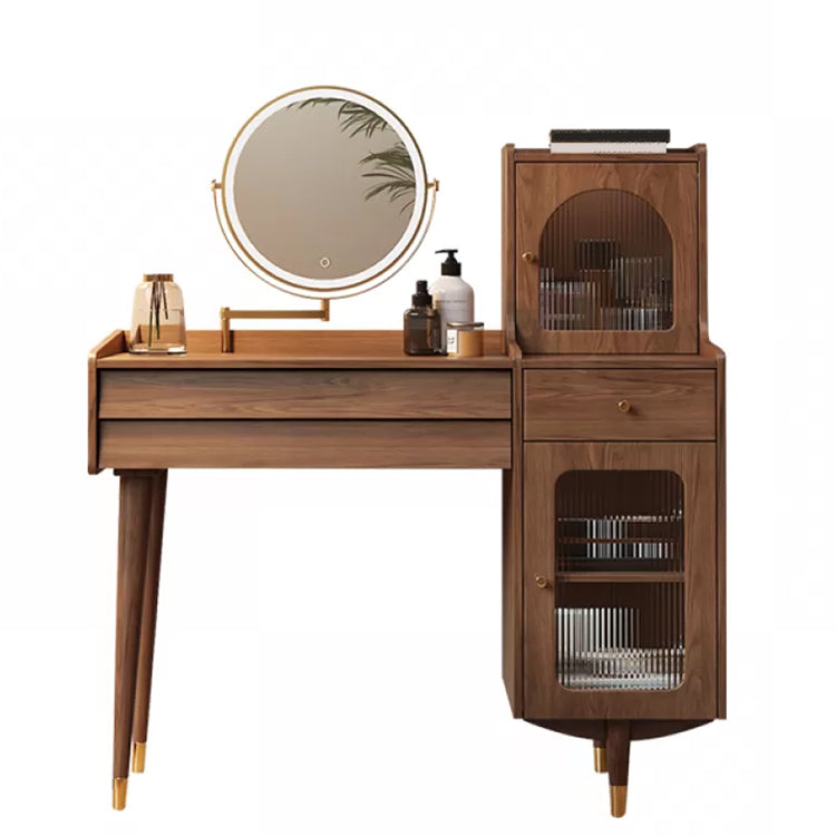 Scandinavian Solid Wood Table Makeup Vanity with Drawers for Bedroom