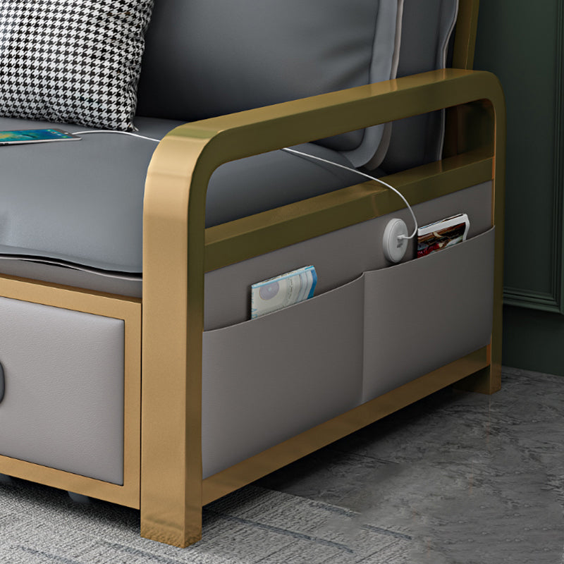 Square Arms Sleeper Sofa Pillow Back Glam Convertible Sofas