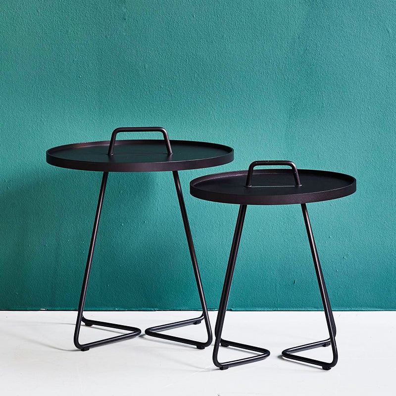 Modern Style Round Side Table Aluminum Rust Resistant Patio Table