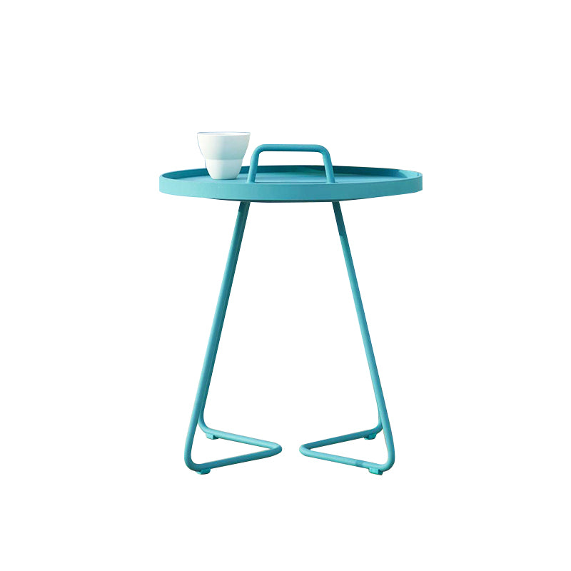 Modern Style Round Side Table Aluminum Rust Resistant Patio Table