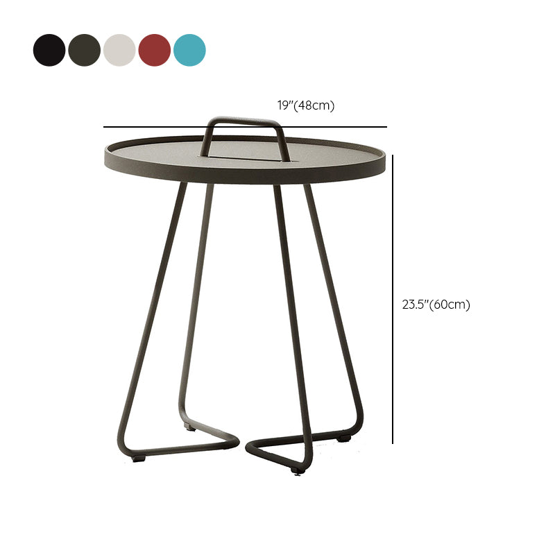 Modern Style Round Side Table Aluminum Rust Resistant Patio Table