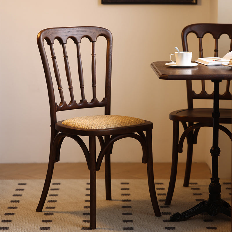Modern Style Dining Chair Solid Wood Slat Back Side Chair for Dining Room
