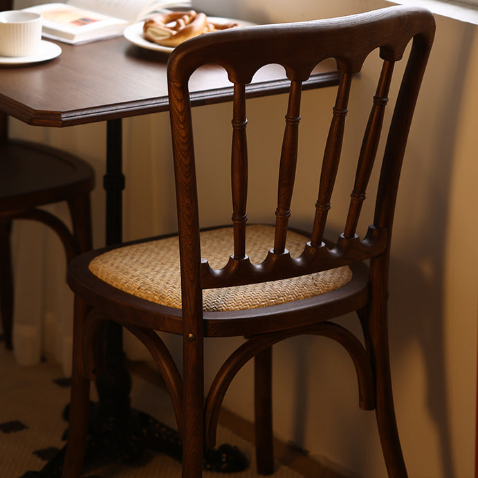 Modern Style Dining Chair Solid Wood Slat Back Side Chair for Dining Room