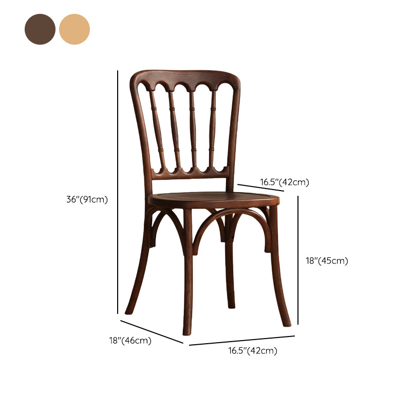 Modern Style Dining Chair Solid Wood Slat Back Side Chair for Dining Room