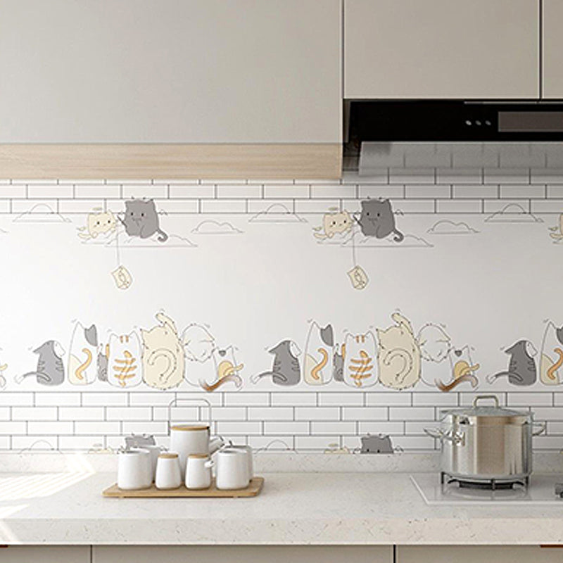 Modern Peel and Stick Backsplash Tile PVC Rectangular Wallpaper