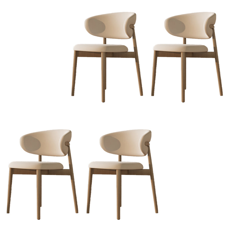 Solid Wood Dining Stools Low Back Upholstered Bar Stools with Footrest