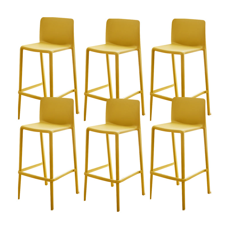 Plastic Armless Dining Stools Low Back Bar Stools with Footrest