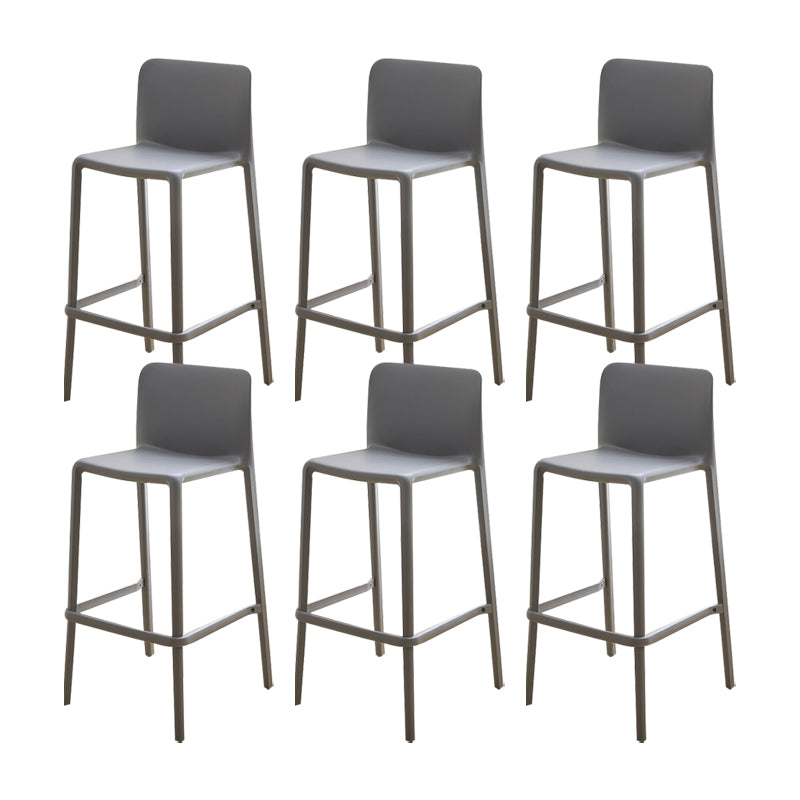 Plastic Armless Dining Stools Low Back Bar Stools with Footrest