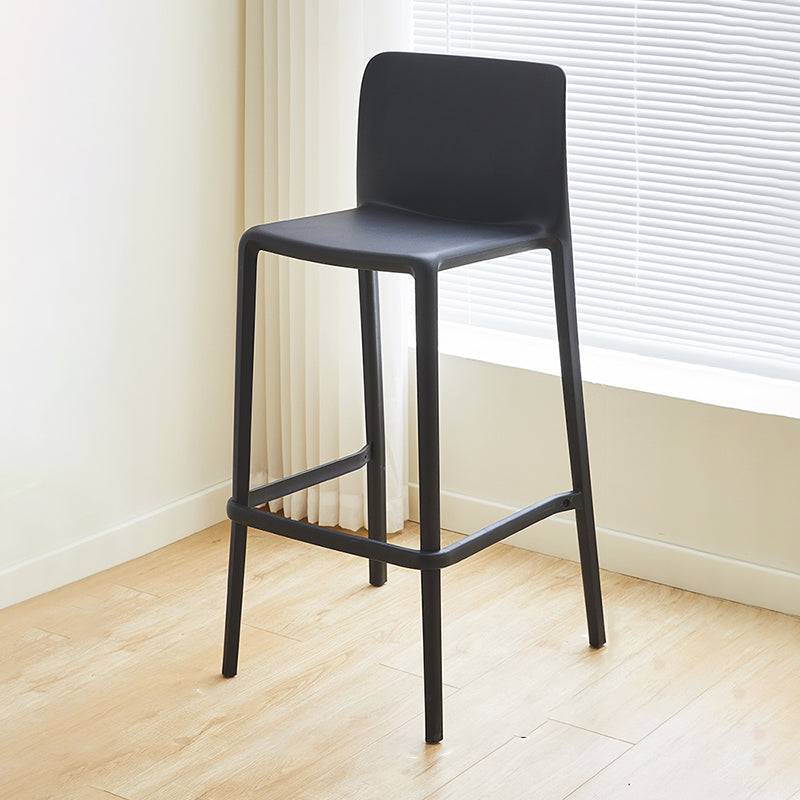 Plastic Armless Dining Stools Low Back Bar Stools with Footrest