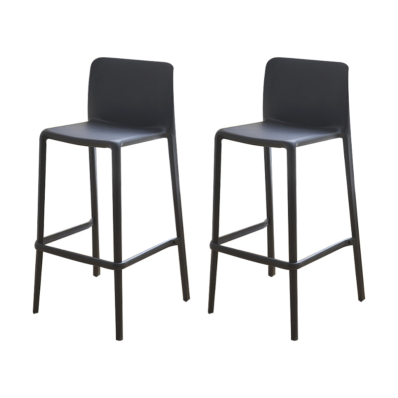 Plastic Armless Dining Stools Low Back Bar Stools with Footrest