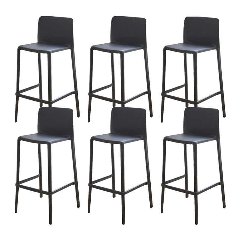 Plastic Armless Dining Stools Low Back Bar Stools with Footrest
